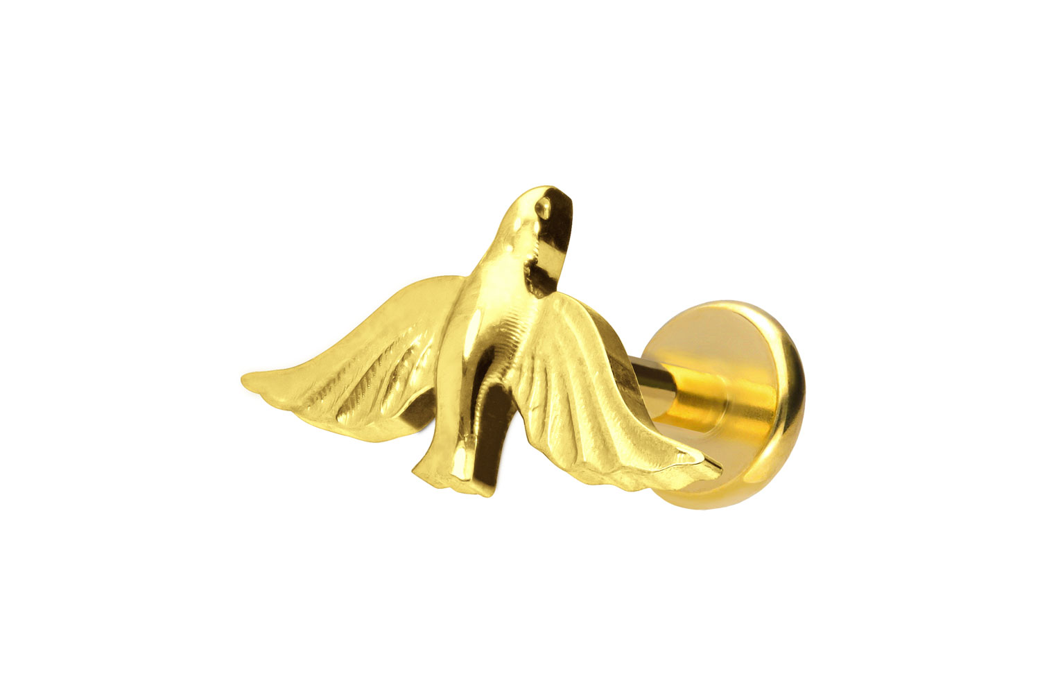 Titan Labret Piercing mit Push Fit TAUBE